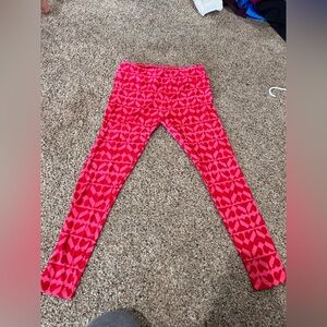 LuLaRoe Red Heart Pattern Leggings